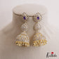 Gorgeous Teardrop Motifs CZ Victorian Jhumkas E1122 (Available In 3 Colors)