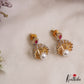 Pretty Teardrop Motifs AD Jhumkas With Pearl Drop E1097 (Available In 3 Colors)