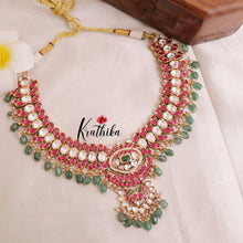 Royal Jadau Moissanite Stones Semi Bridal Set BS033- Long Haaram,Necklace,Earrings & Maang Tikka