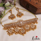 Gorgeous Teardrop Gold-Tone AD Choker With Bead Drops NC2953