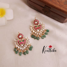 Royal Jadau Moissanite Stones Semi Bridal Set BS033- Long Haaram,Necklace,Earrings & Maang Tikka
