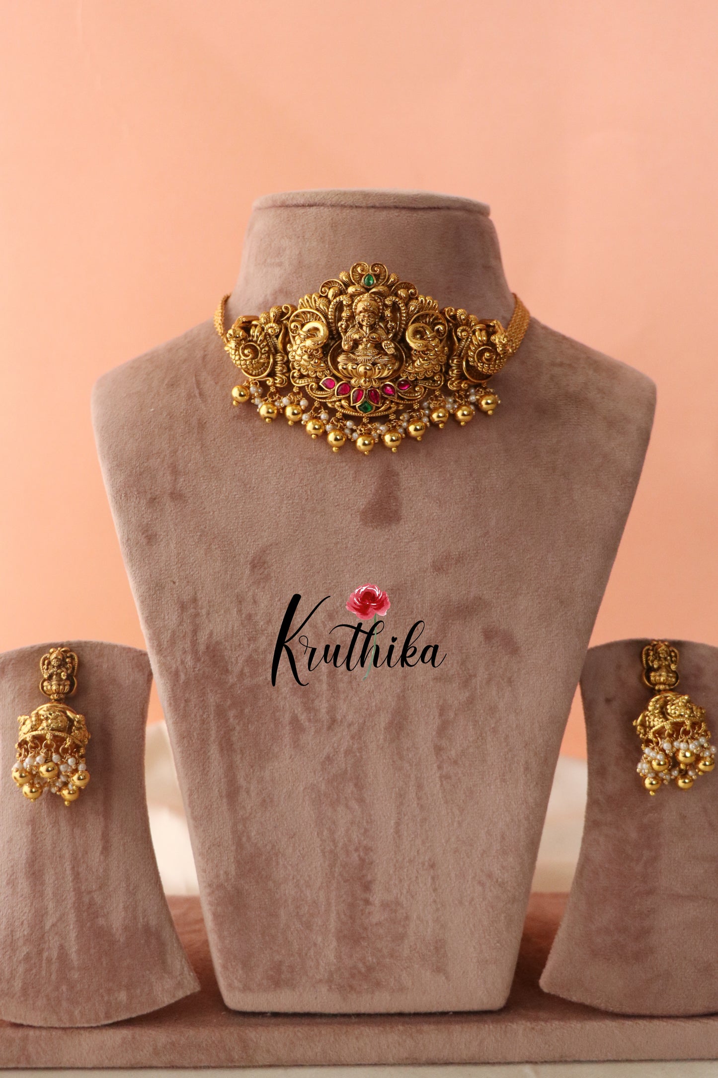 Premium Jadau Nagas Lakshmi Devi choker NC784