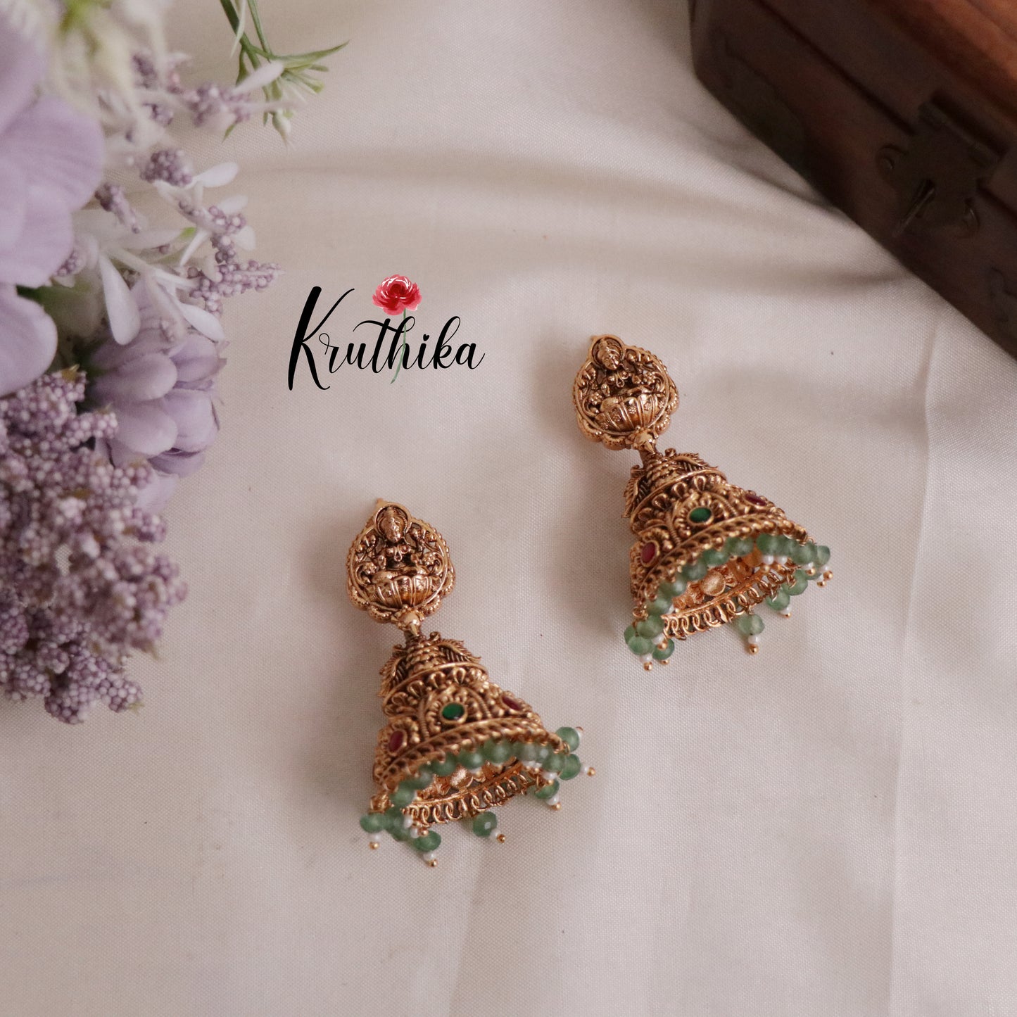 Premium Temple Lakshmi Jhumkas E520