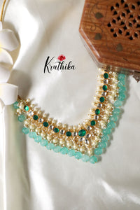 Ahemdabadi Jadau Kudan Necklace-Green Stone NC1266