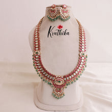 Royal Jadau Moissanite Stones Semi Bridal Set BS033- Long Haaram,Necklace,Earrings & Maang Tikka