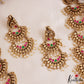 Stunning Antique Nagas Lakshmi Peacock Motifs Haaram With Green Bead Drops LH2211