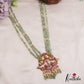 Stunning Antique Lakshmi Motifs Multi Strand Green Bead Jadau Haaram LH2062