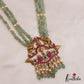 Stunning Antique Lakshmi Motifs Multi Strand Green Bead Jadau Haaram LH2062