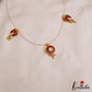 Trendy Floral Motifs Jadau Invisible Chain With Pink Bead Drops NC2996