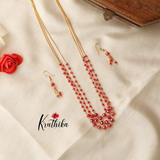 Simple Crystal beads Mala Set LH661