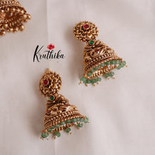 Beautiful Flower Design Jadau Jhumkas (Available in 2 Colours) E505