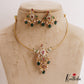 Trendy AD Peacock Motifs Jadau Hasli Necklace With Bead Drops NC2751 (Available in 3 Colors)
