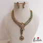 Sparkling Elephant Motifs CZ Victorian Necklace NC3052 (Available In 2 Colors)