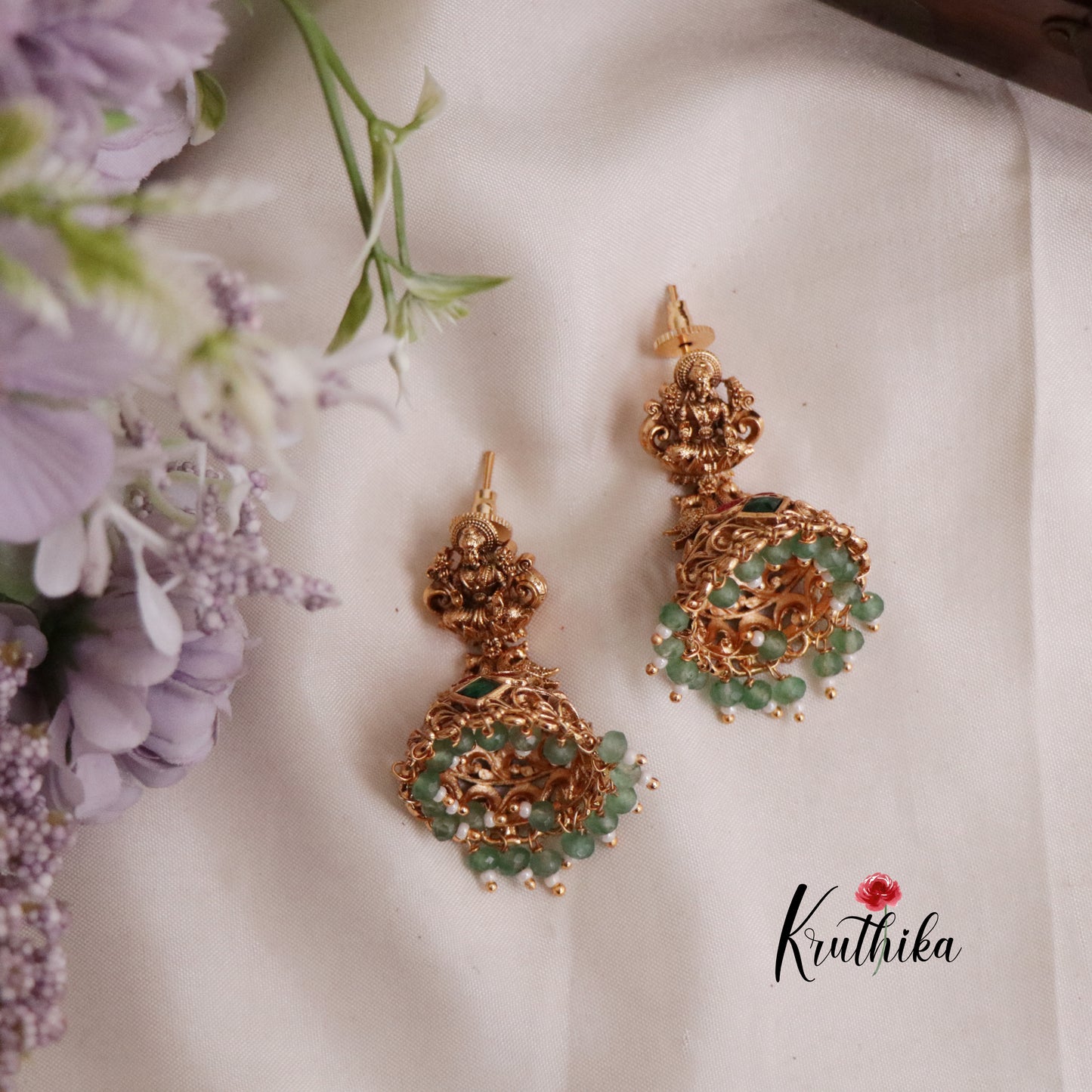 Premium Lakshmi Jadau Jhumkas E506 (Available in 3 Colours)