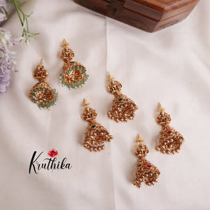 Premium Lakshmi Jadau Jhumkas E506 (Available in 3 Colours)