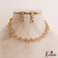 Pretty Geometric Diamond-Finish Gold-Tone AD Necklace NC2919
