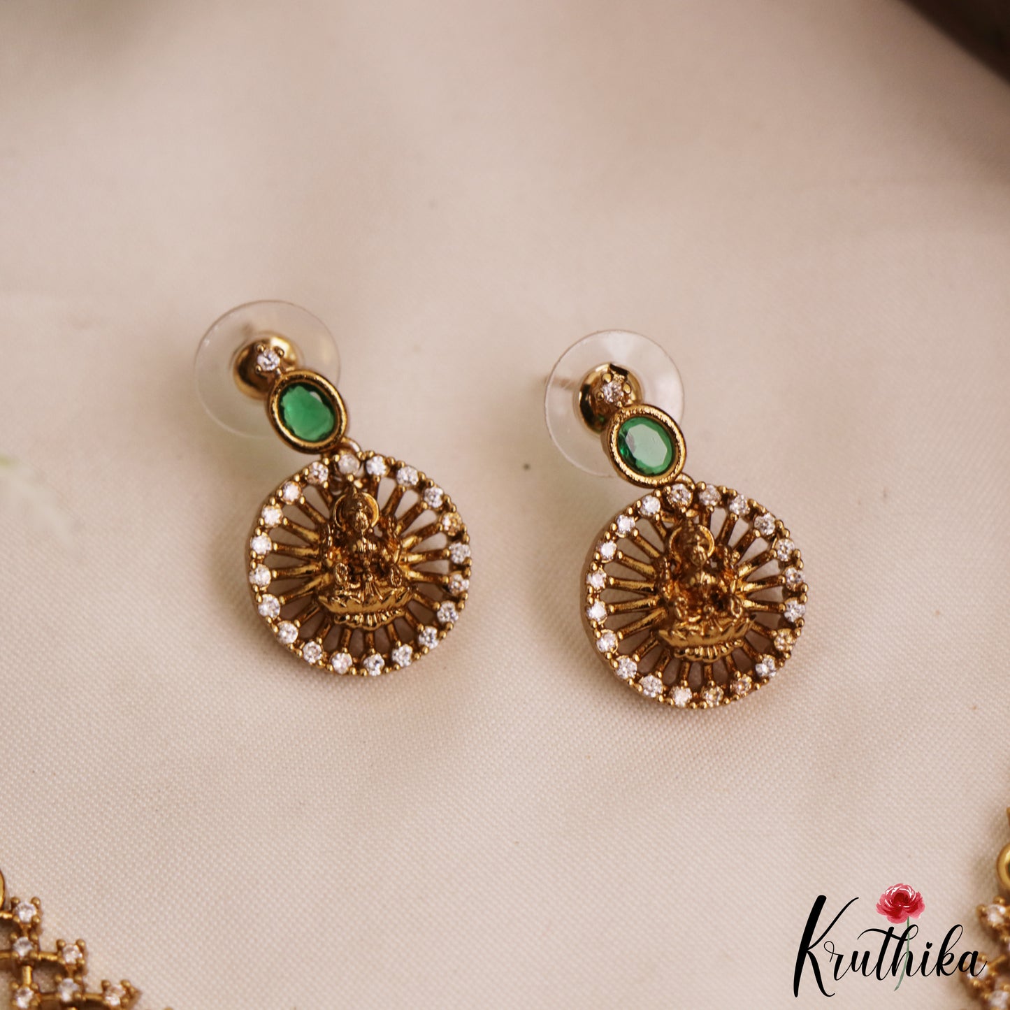 Trendy Lakshmi Motifs Gold-Tone AD Necklace NC2985 (Available In 2 Colors)