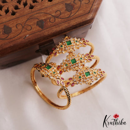 Classic Antique Geometric Motifs Kids Kada Bangles B562 (Set Of 4 Bangales)