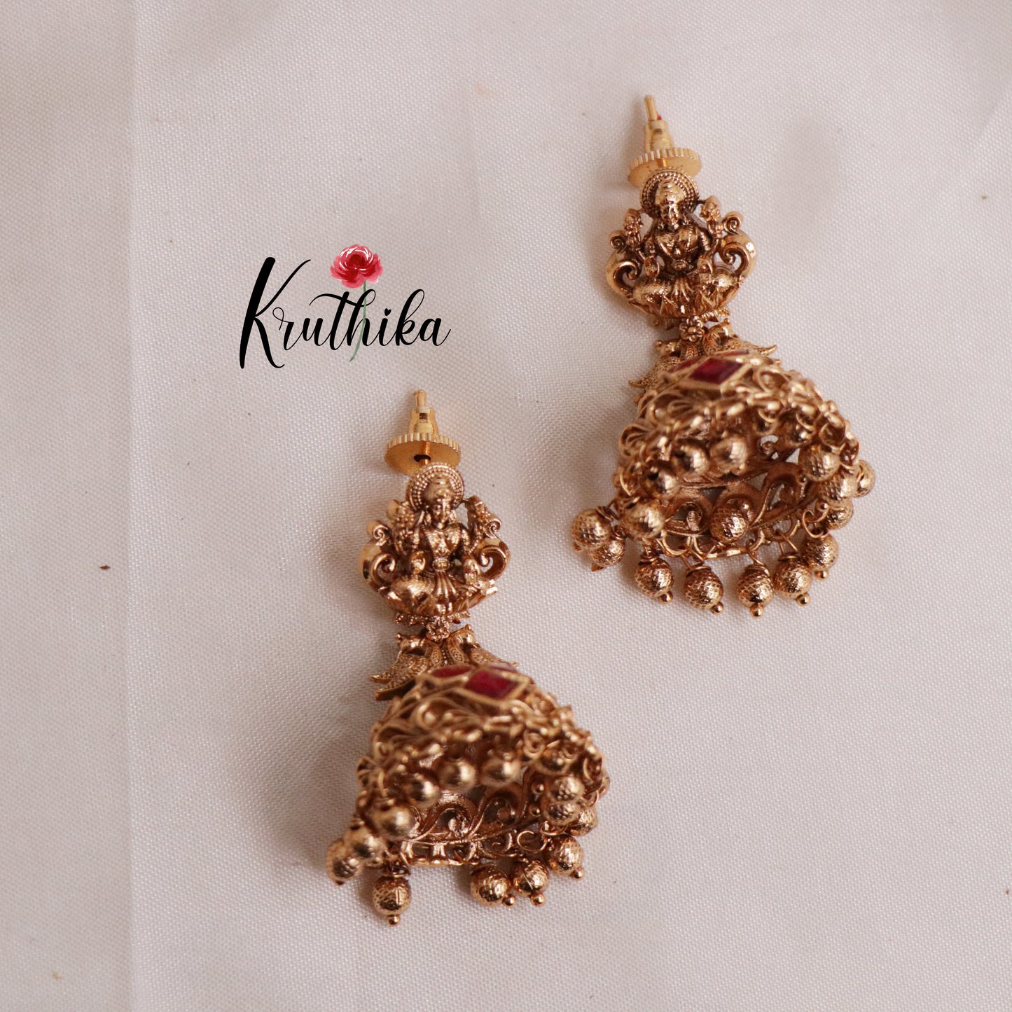 Premium Lakshmi Jadau Jhumkas E506 (Available in 3 Colours)