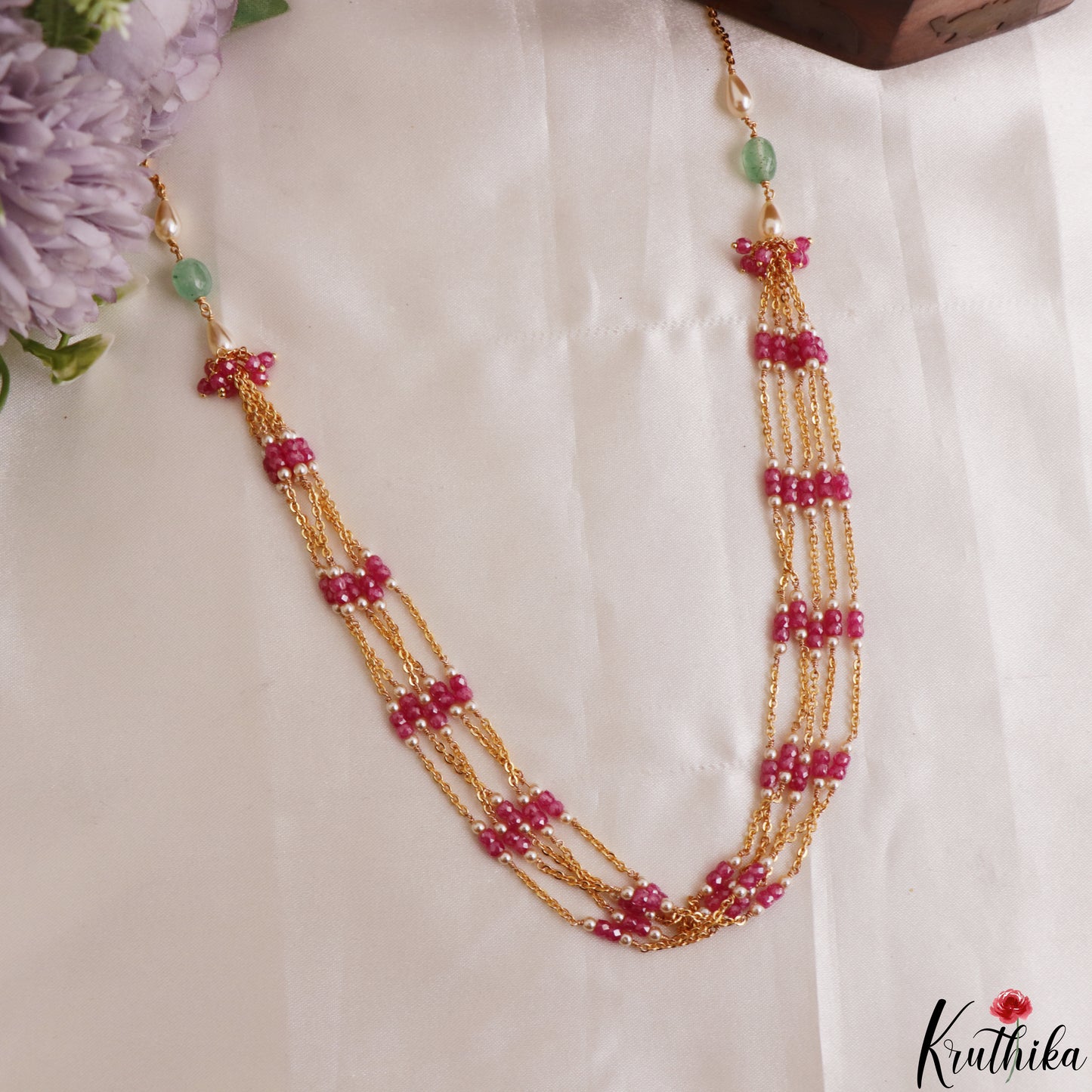 Elegant Multi Layered Pearl Bead Mala NC3208 (Available In 4 Colors)