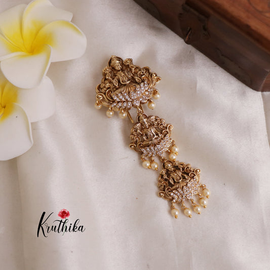 Premium Goddess Lakshmi Devi CZ Lotus Design Jada Billa J168