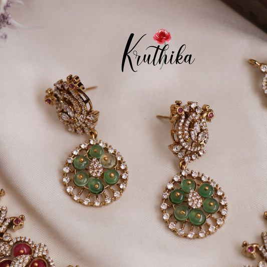 Elegant Multi Stone Peacock Desing Necklace Sets NC2067