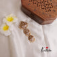 Grand CZ Antique Temple Lakshmi Jada Billa with Pastel Green Bead Drops J163