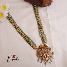Grand Temple Radha Krishna Haaram with Green Beads LH1887