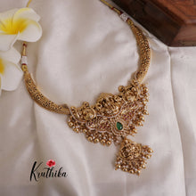 Gorgeous Lakshmi peacock necklace with golden beads NC1924