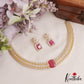Elegant Square Motifs Gold-Tone CZ Choker NC3053 (Available In 3 Colors)