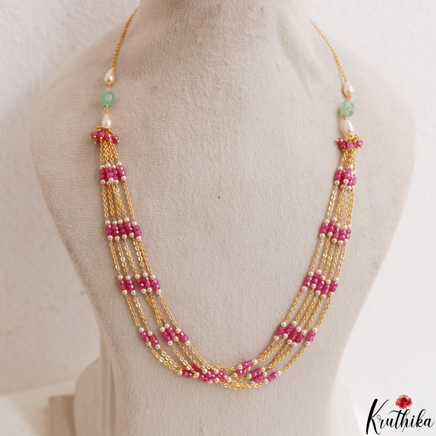 Elegant Multi Layered Pearl Bead Mala NC3208 (Available In 4 Colors)