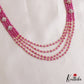Trendy Multi Layered Crystal & Pearl Haaram With Floral Accents LH2129 (Available In 4 Colors)