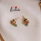 Simple Lakshmi Pendant with Pastel Green Beads Necklace Set NC2069