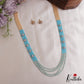 Trendy Multi Layered Crystal & Pearl Haaram With Floral Accents LH2129 (Available In 4 Colors)