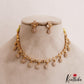 Beautiful Floral Motifs Gold-Tone CZ Choker NC2997