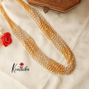 Multi lines Pearls-golden pearls maala LH695