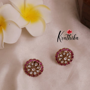 Royal Kempu Kundan Chocker with pastel green beads NC1923