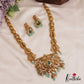 Gorgeous Antique Peacock Motifs Haaram With Bead Drops LH2055 (Available In 3 Colors)