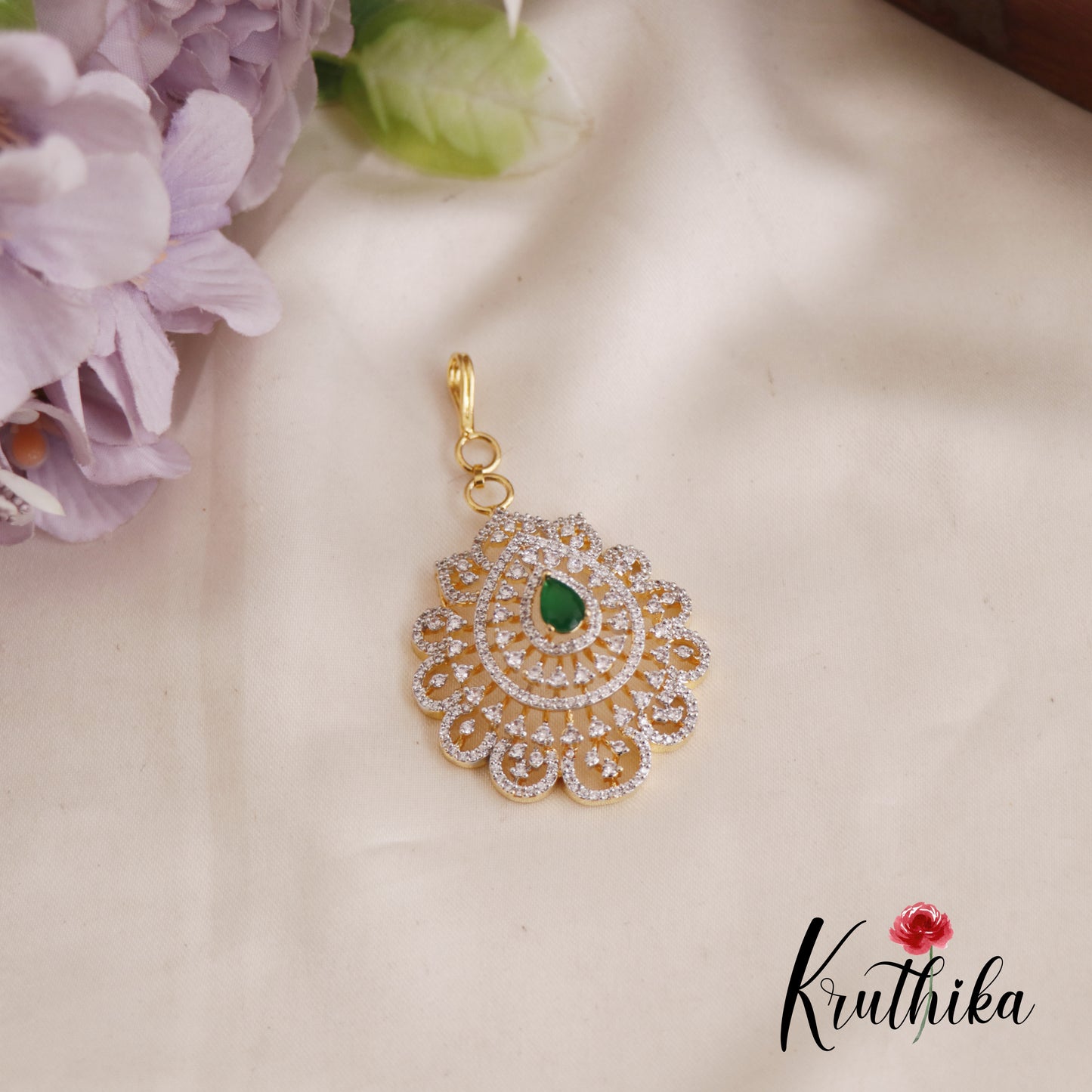 Trendy CZ Teardrop Motifs Maang Tikka MT322 (Available In 2 Colors)
