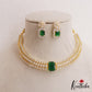 Elegant Square Motifs Gold-Tone CZ Choker NC3053 (Available In 3 Colors)