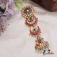 Classic Floral Jadau Jada Billa With Green Bead Drops J331