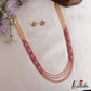 Classic Multi Layered Crystal & Pearl Haaram With Floral Accents LH2128 (Available In 8 Colors)