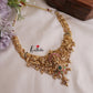 Grand Traditional Temple Lakshmi and Peacock Design Jadau Necklace NC2036 (Available in 2 Colours Beads)