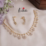 Beautiful Golden Bloom Diamond Necklace Set NC2076