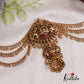 Stunning Nagas Lakshmi Jhumka Jadau Jada Billa With Triple Strand Bead Chains J333 (Available In 2 Colors)
