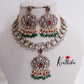 Beautiful Antique Victorian Kundan Necklace Parrot Necklace with Beads Drops NC2365