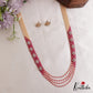 Classic Multi Layered Crystal & Pearl Haaram With Floral Accents LH2128 (Available In 8 Colors)