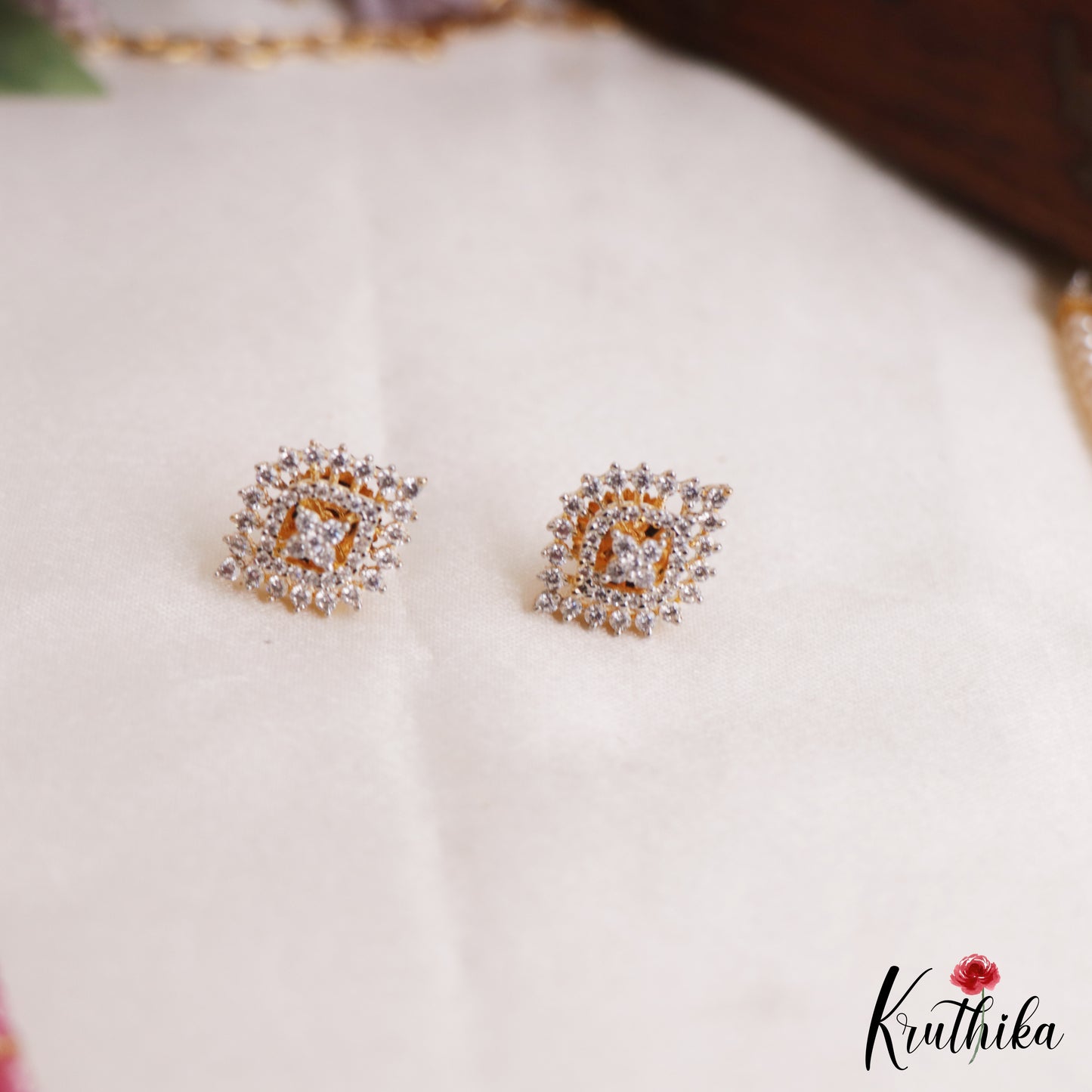 Classic Multi Layered Crystal & Pearl Haaram With Floral Accents LH2128 (Available In 8 Colors)