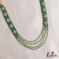 Classic Multi Layered Crystal & Pearl Haaram With Floral Accents LH2128 (Available In 8 Colors)