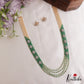 Classic Multi Layered Crystal & Pearl Haaram With Floral Accents LH2128 (Available In 8 Colors)